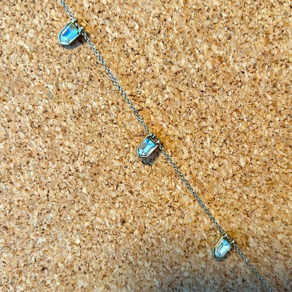 Beautiful Banana Republic Dainty Crystal Gold Crystal Charm Necklace - Picture 2 of 4